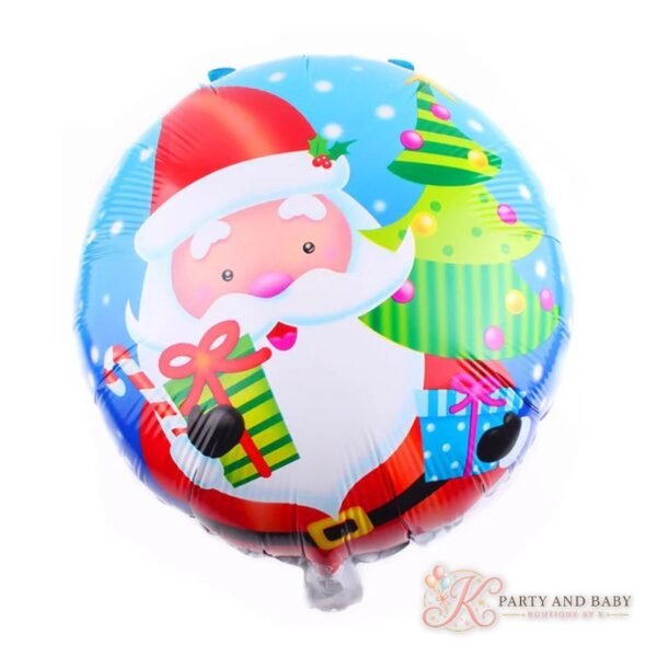 9606476516_1680265137 (with logo) Round Foil Balloon - Santa Clause A