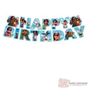 Banner - Blue Cartoon Characters - HAPPY BIRTHDAY letter banner