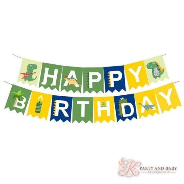 Dinosaur - Banner - HAPPY BIRTHDAY letter banner