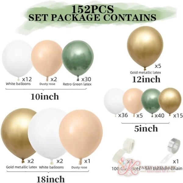 O1CN01Juczbi2GW8DLy1PRY_!!3688889022-0-cib (with logo) Baby Shower - Green White Golden Balloon Garland Set - photo 2