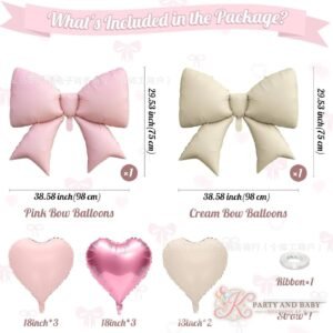 O1CN01tUQNOy1KWMsc4iiZD_!!2218216011171-0-cib (with logo) Foil Balloon - Heart & Bow Macaron Pink