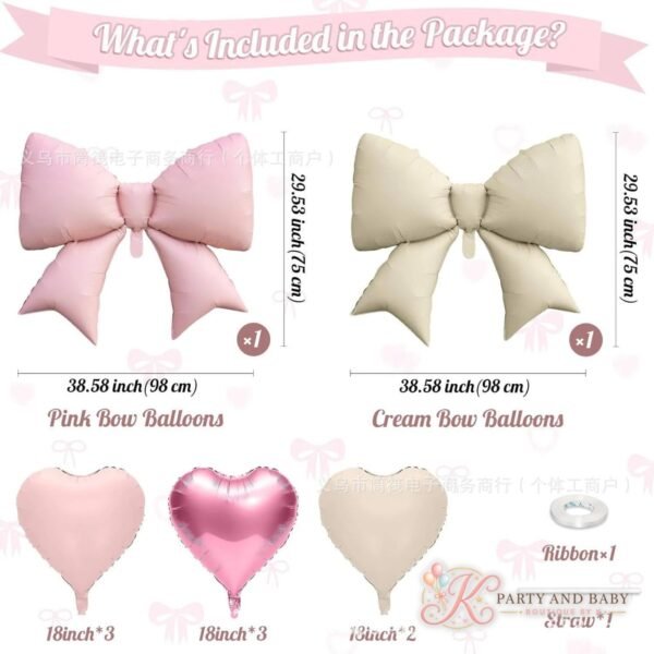 O1CN01tUQNOy1KWMsc4iiZD_!!2218216011171-0-cib (with logo) Foil Balloon - Heart & Bow Macaron Pink
