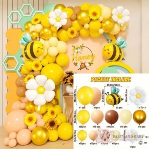 Balloon Garland - Bee and Daisy Yellow (with logo) Balloon Garland - Bee and Daisy Yellow