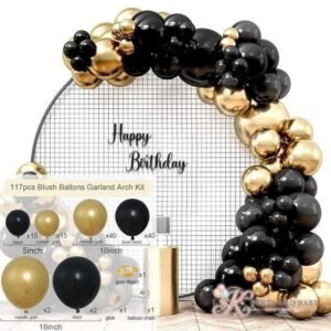 Balloon Garland - Black and Gold (with logo) Balloon Garland - Black and Gold