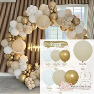 Balloon Garland - Cream Nude Gold (with logo) Balloon Garland - Cream Nude Gold