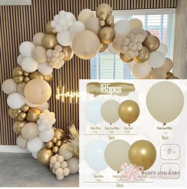Balloon Garland - Cream Nude Gold