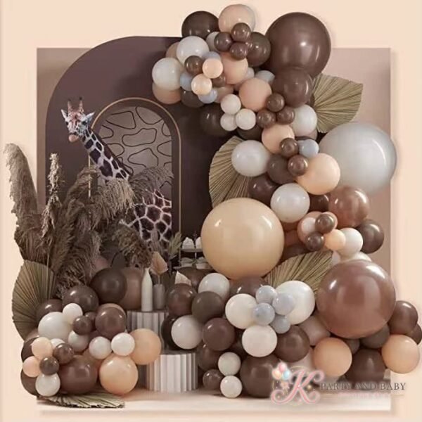 Balloon Garland - Safari Neutral Browns (with logo) Balloon Garland - Safari Neutral Browns