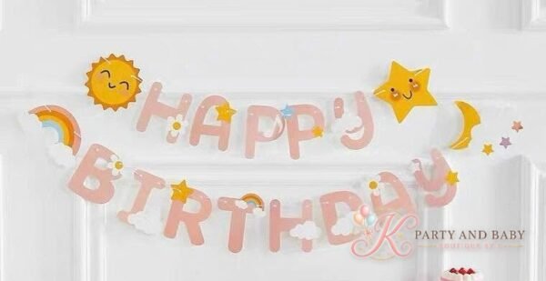 Birthday Banner - Pastel Sun and Stars (with logo) Birthday Banner - Pastel Sun and Stars