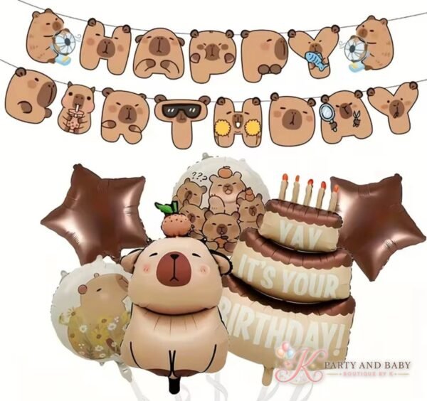 Capybara - Banner and Foil Balloon Set (with logo) Capybara - Banner and Foil Balloon Set