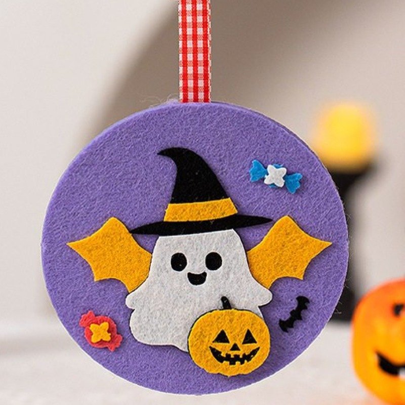 Handmade felt Halloween ghost ornament DIY kit