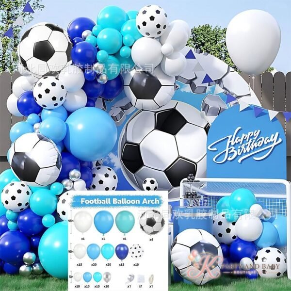 Football Balloon Garland - Blue and Teal