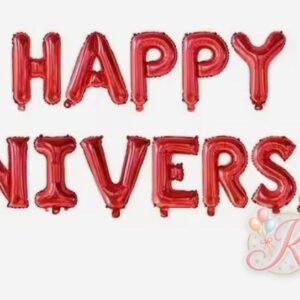 Happy Anniversary - Red Foil Letter Balloons (with logo) Happy Anniversary - Red Foil Letter Balloons