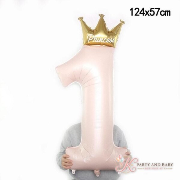 Number 1 - Pink Crown Foil Balloon (with logo) Number 1 - Pink Crown Foil Balloon