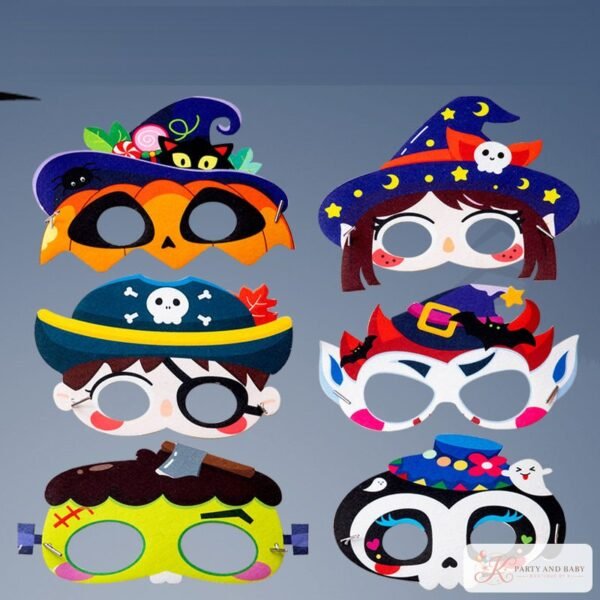 Set of six Halloween felt kids masks