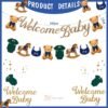 Welcome Baby glitter banner and teddy bear garland, 350 cm