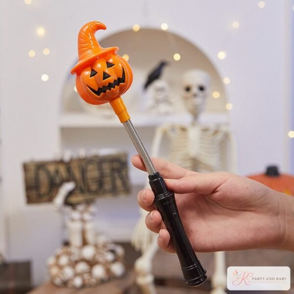 Orange pumpkin witch hat light-up spring wand